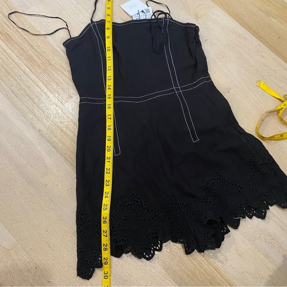 Zara topstitched shorts romper in black - Picture 8 of 8